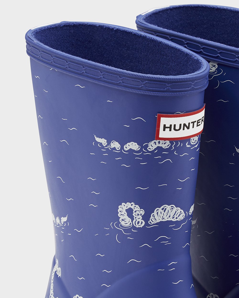 Kids Hunter Original First Classic Nessie Print - Rain Boots Blue - 5219-VDBAT